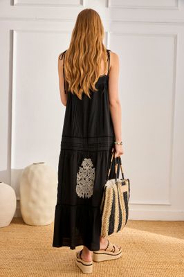 Long Linen Openwork Dress