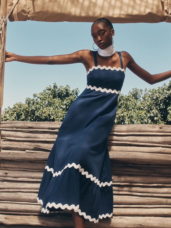 Rick Rack Trim Trapeze Dress