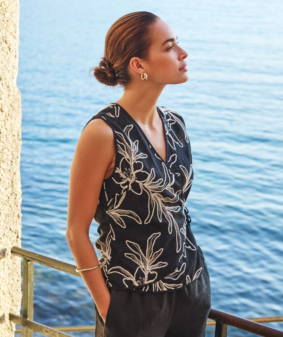 Floral Wrap Top
