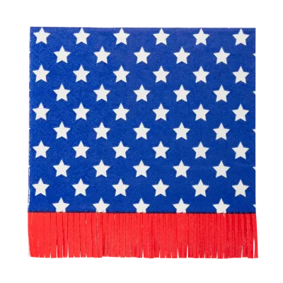 Stars and Fringe Paper Cocktail Napkin