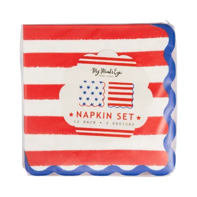 Stars and Stripes Paper Cocktail Napkin Set