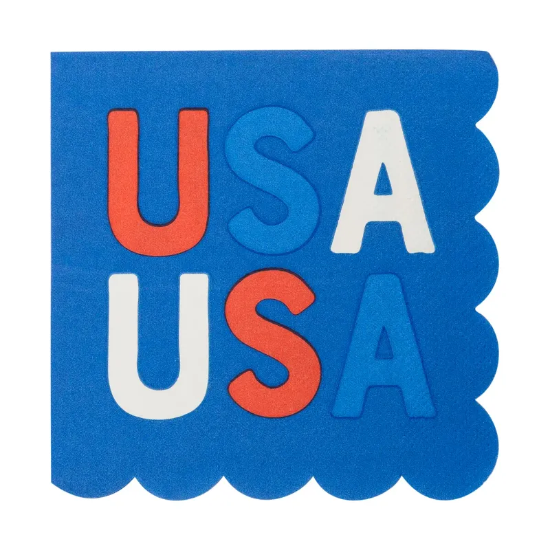 USA Scallop Paper Cocktail Napkin