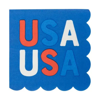 USA Scallop Paper Cocktail Napkin