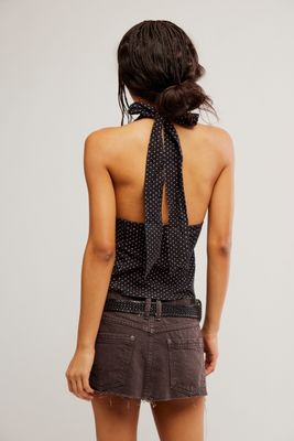 RAMONA PRINTED HALTER / BLACK COMBO