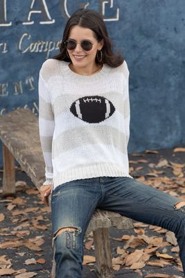 Football Striped Crew Cotton