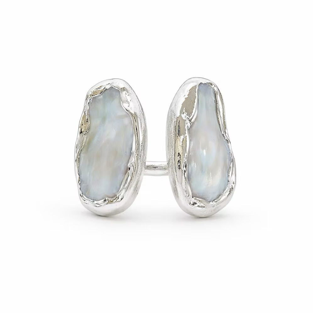 Easton Elle Linear Doubled Ring- Silver
