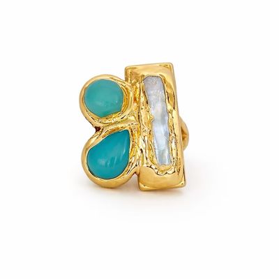 Easton Elle Arch Ring- Aquamarine 