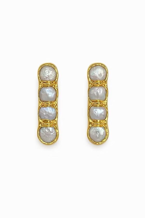 Easton Elle Ophelia Earrings All Pearl-Gold