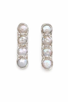 Easton Elle Ophelia Earrings- All Pearl Silver 