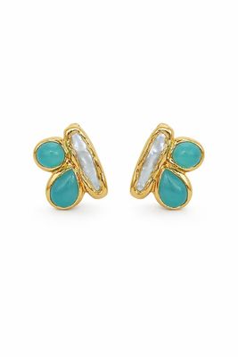 Easton Elle Arch Earrings- Aquamarine 