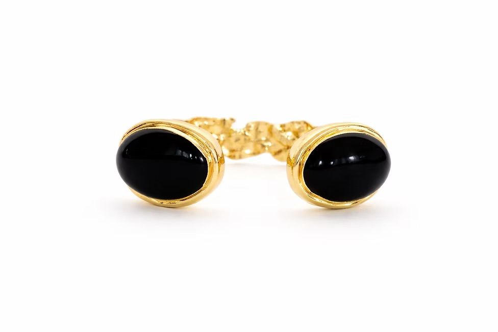 Easton Elle Mist Crystal Cuff- Black Onyx