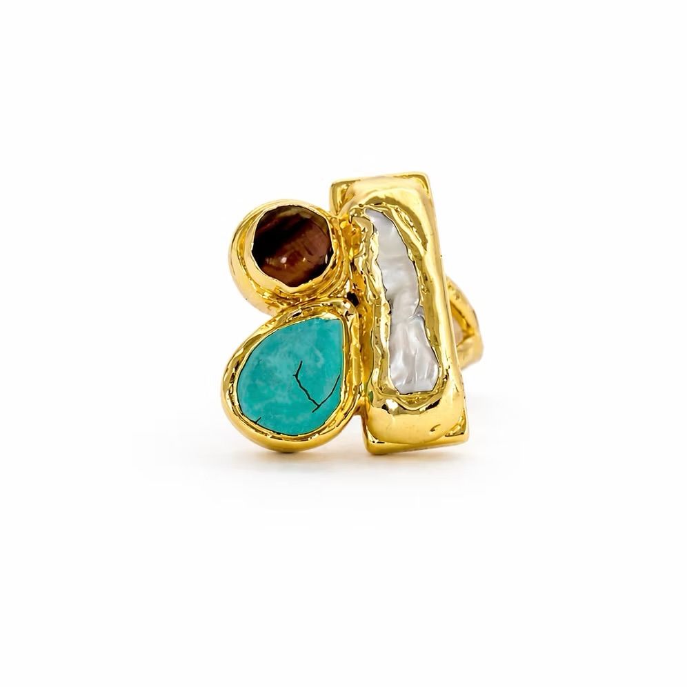 Easton Elle Arch Ring- Tigers Eye