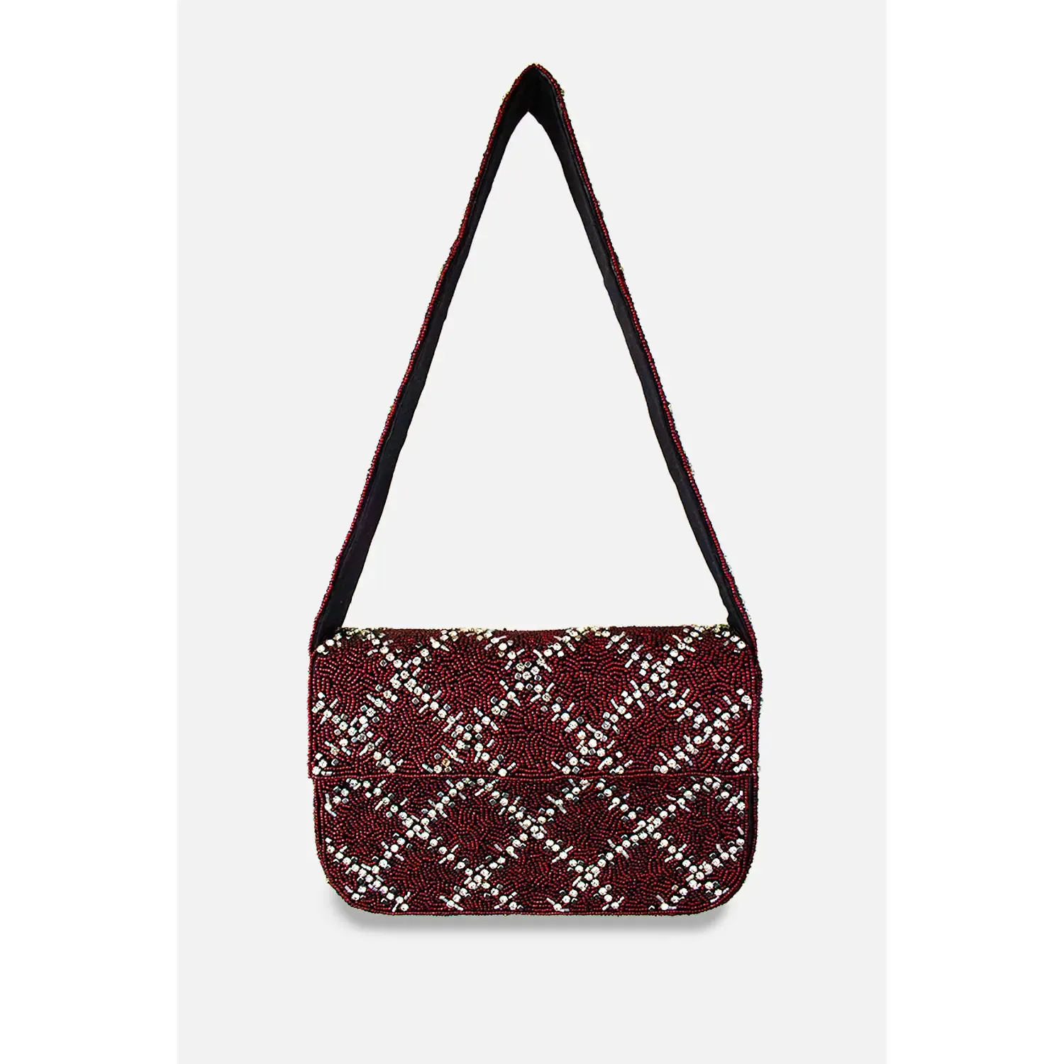 Maroon Beaded Purse