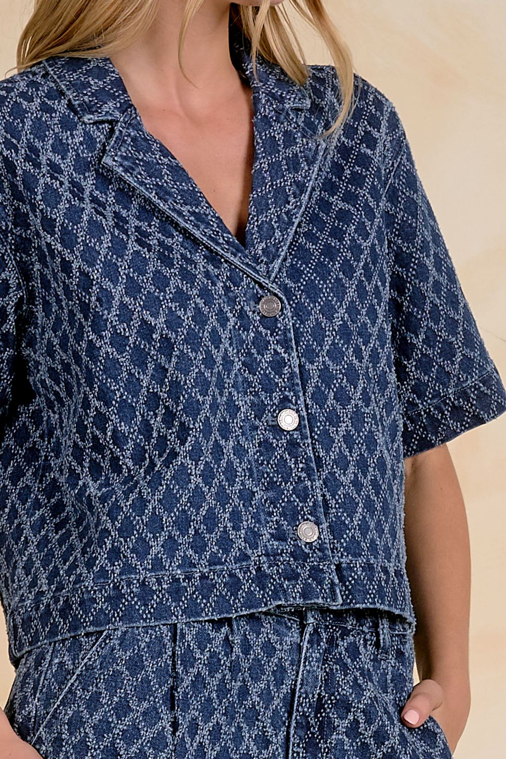 Denim Diamond Button Down