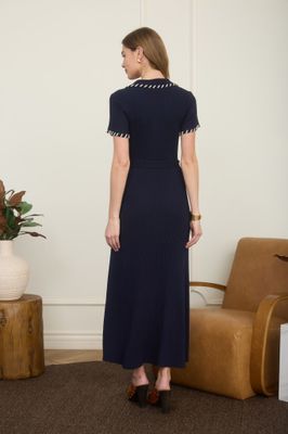 Stella Navy Stitch Dress