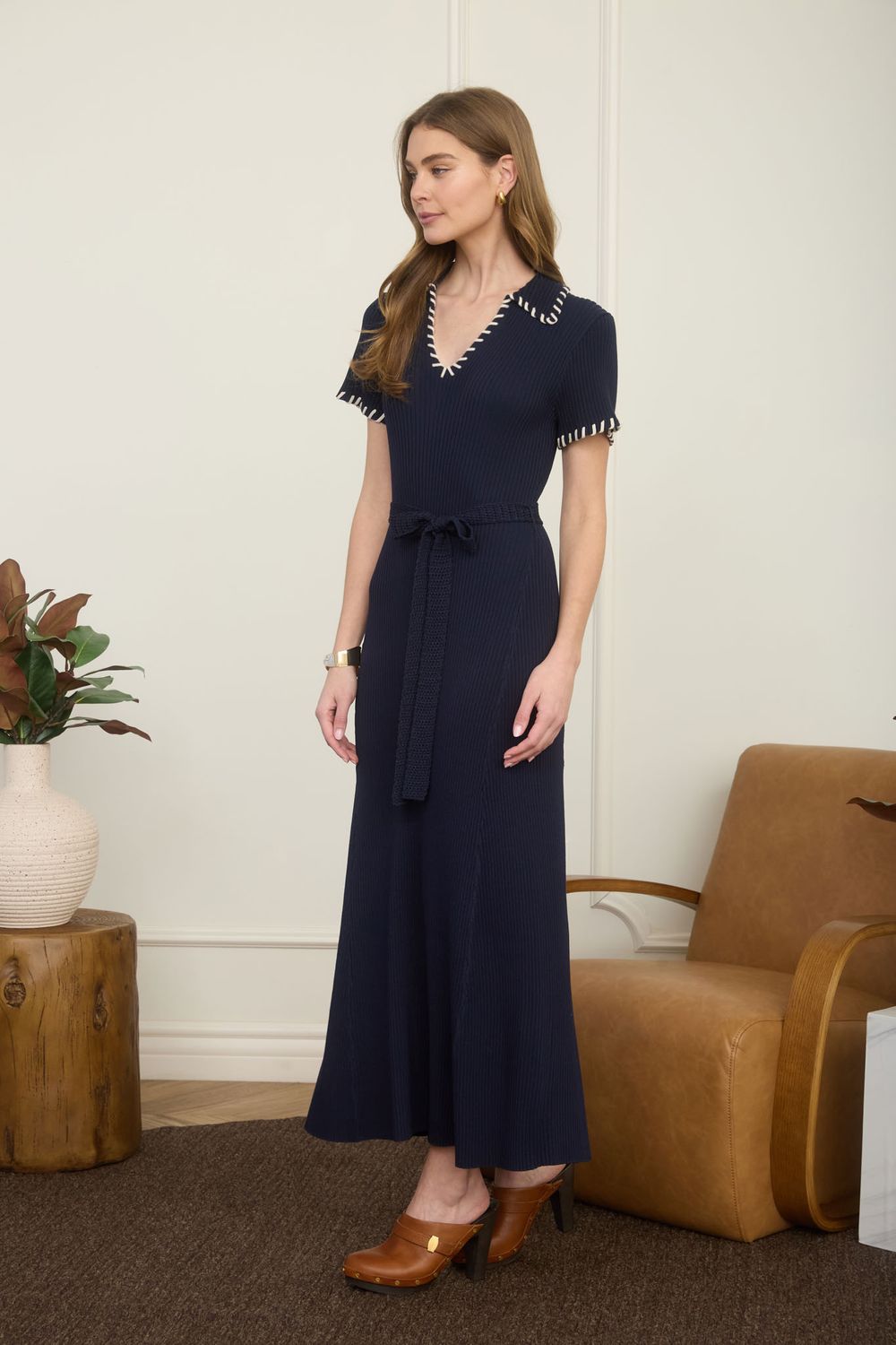 Stella Navy Stitch Dress