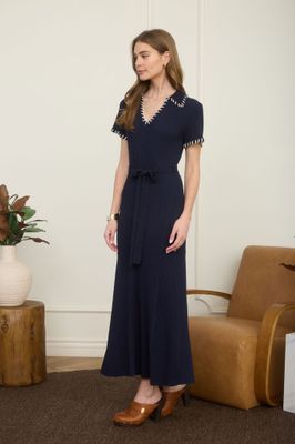 Stella Navy Stitch Dress