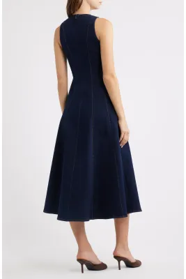 Sleeveless Denim Midi Dress