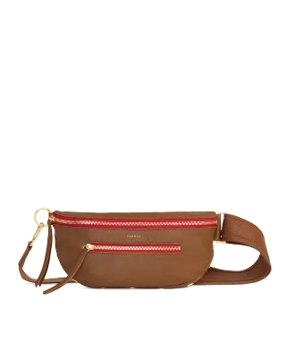 Charles Crossbody Med-Mahogany Pebble