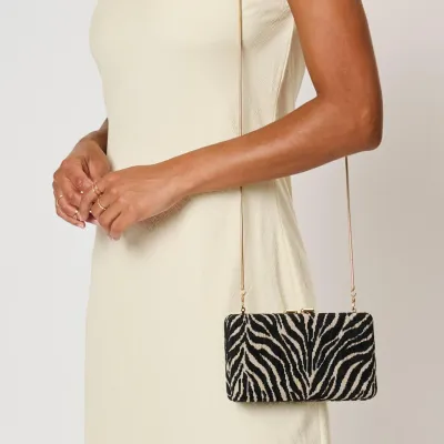 Sade Evening Bag- Zebra
