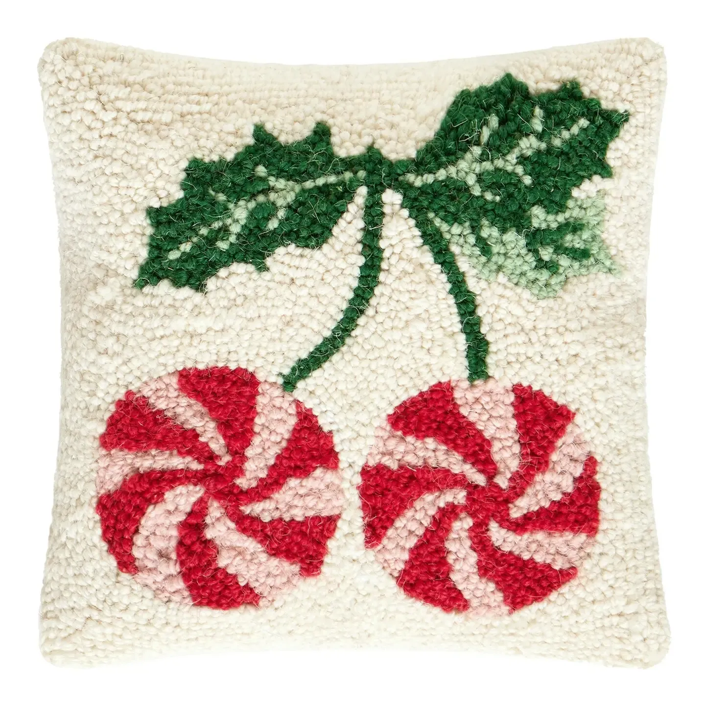 Peppermints Cherry Hook Pillow