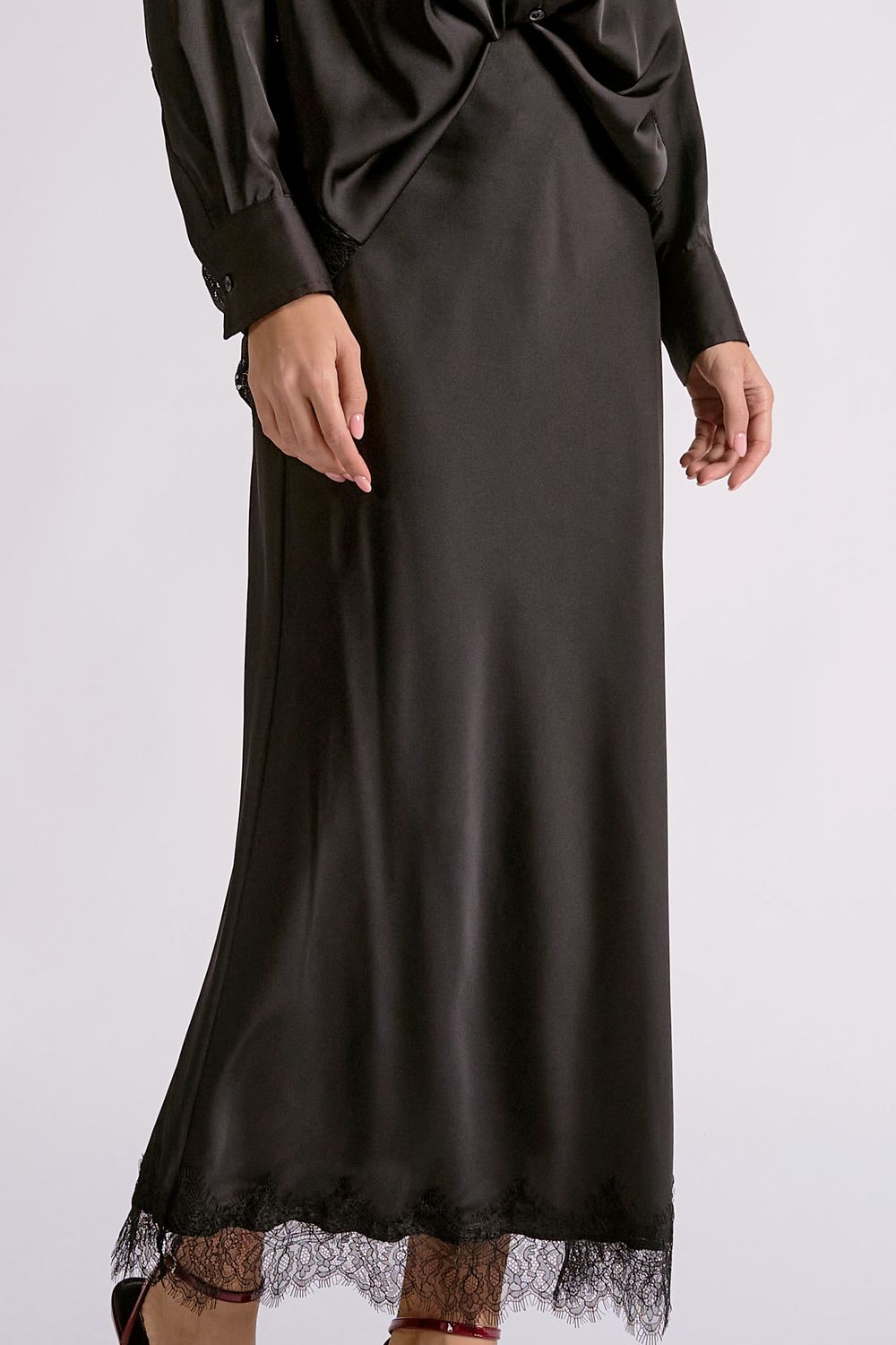 Black Silk Maxi Skirt