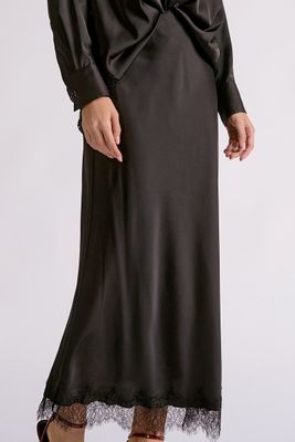 Black Silk Maxi Skirt