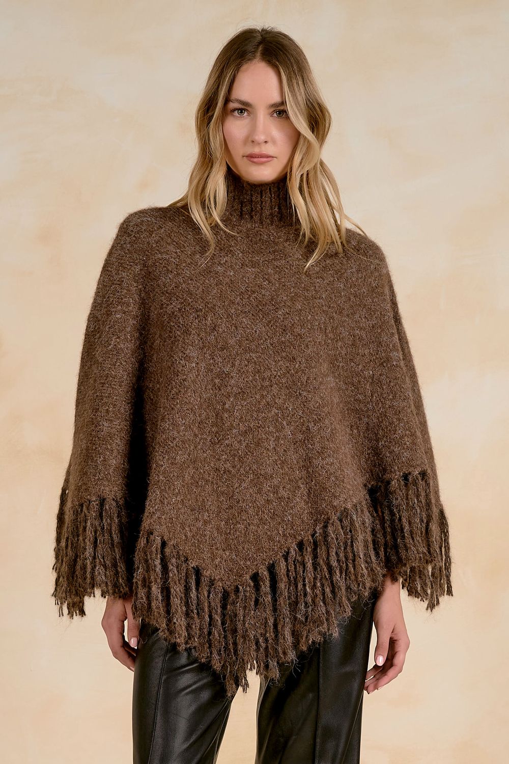 Turtleneck Fringe Sweater 