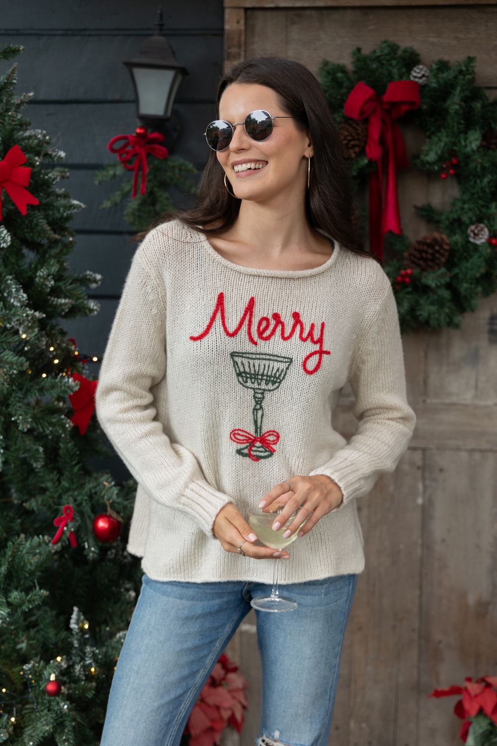 MERRY COCKTAIL CREW CHUNKY-HALF MOON/RED/KALE