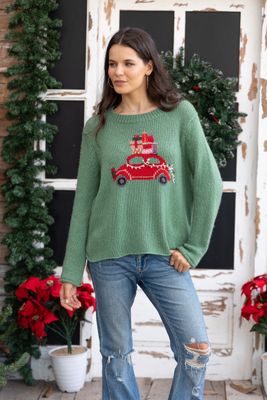 MERRY EVERYTHING CREW CHUNKY-SHADLE GREEN