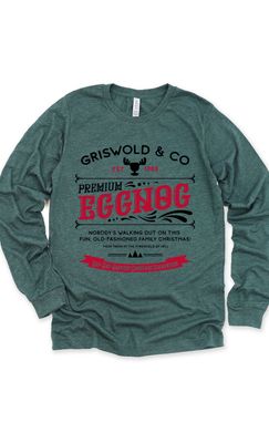 CHRISTMAS VACATION EGGNOG LS TEE