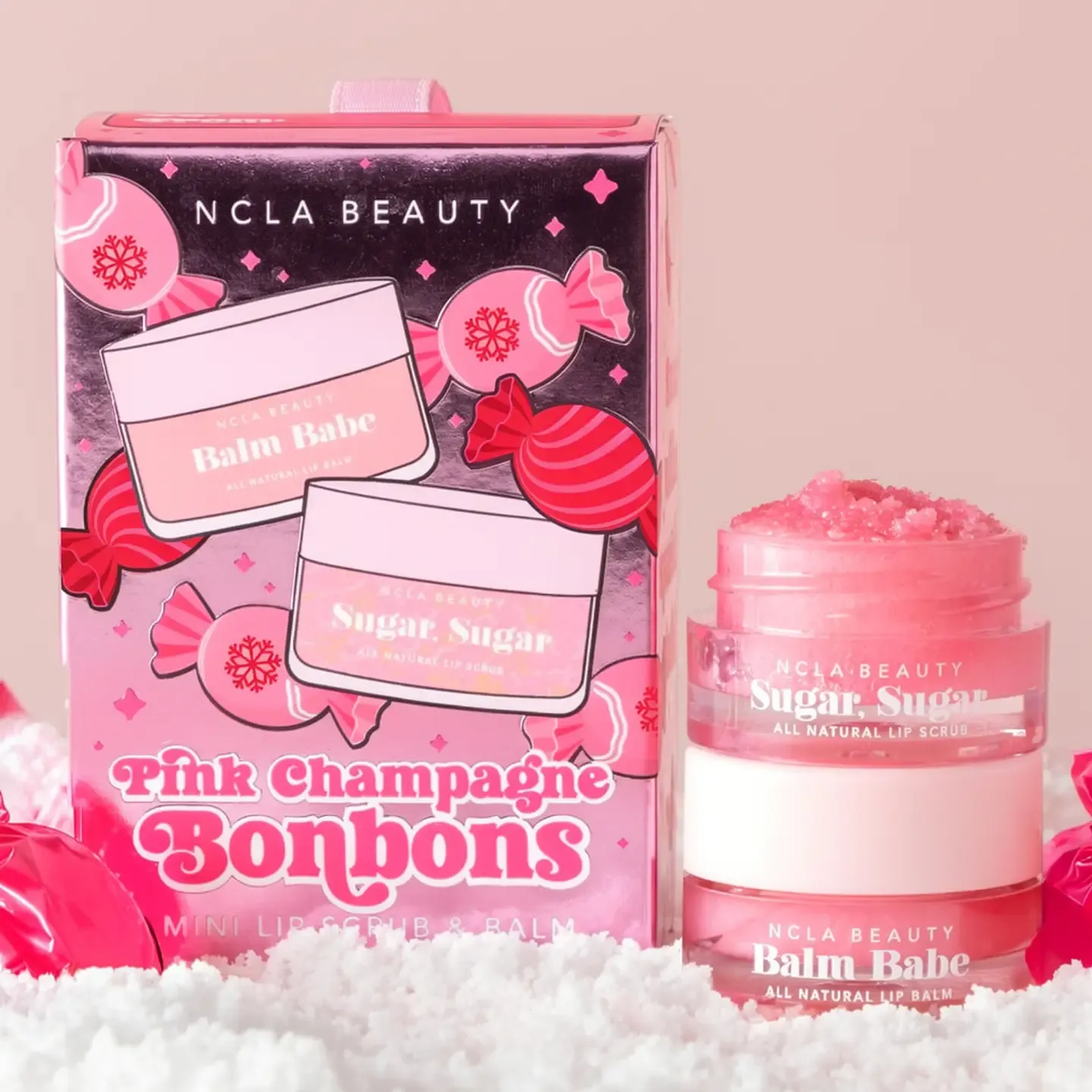 Ornament Mini - Pink Champagne Bonbons Lip Scrub + Balm