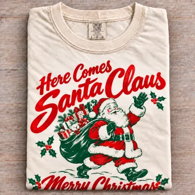 HERE COMES SANTA CLAUS TEE 