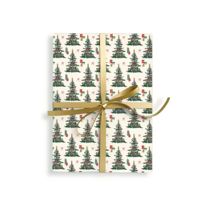 Vintage Tree Premium Metallic Gift Wrap