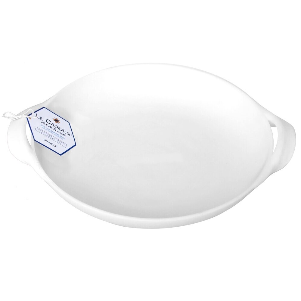 Le Cadeaux Bianco Lg. 2 Handled Shallow Serving Bowl