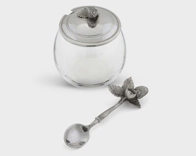 Vagabond House Glass Strawberry Jam Jar w Spoon