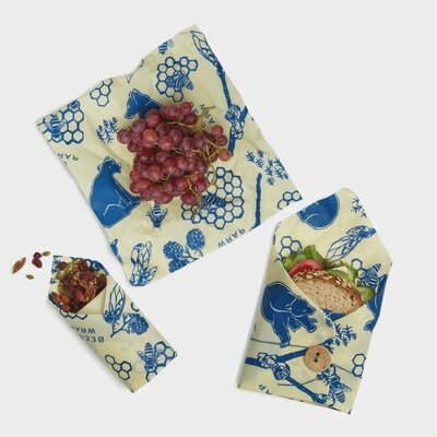 Bees Wrap Lunch Pack - 1 Sand @ Med Bees & Bears Print
