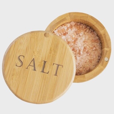 Salt Box with Magnetic Swivel Lid, Salt Engraving on Lid