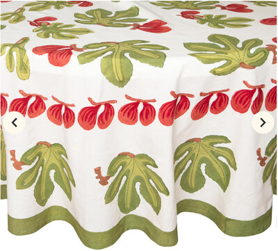 Couleur Nature Tablecloth 59 x 59 Fig Red/Green
