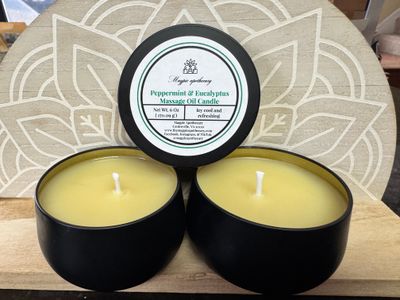 Peppermint and Eucalyptus Massage Oil Candle