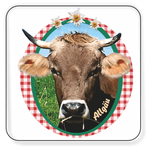 Aufkleber Aufkleber "Kuh rot mit Allgäu"