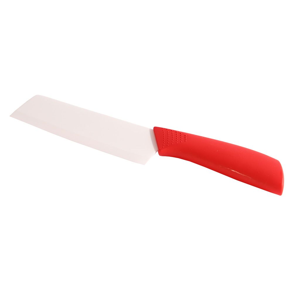 CUCHILLO DE CERAMICA MULTIUSO TIPO MACHETE ROJO