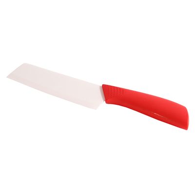 CUCHILLO DE CERAMICA MULTIUSO TIPO MACHETE ROJO