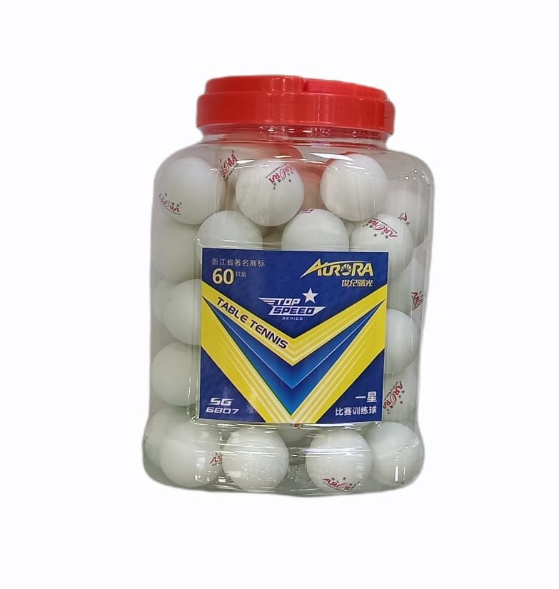 PELOTA DE PING PONG BLANCO - FRASCO C/ 60 UNIDADES - 1 ESTRELLA
