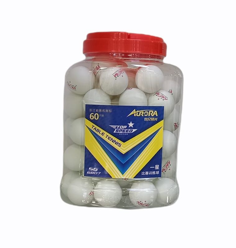 PELOTA DE PING PONG BLANCO - FRASCO C/ 60 UNIDADES - 1 ESTRELLA