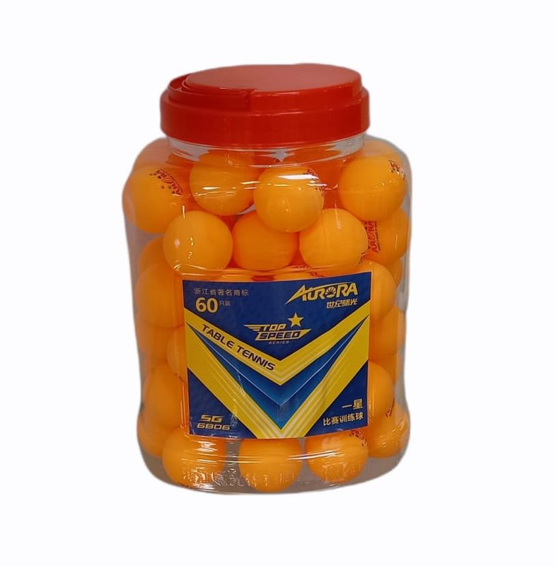 PELOTA DE PING PONG AMARILLO 1 ESTRELLA, FRASCO CON 60 PIEZAS
