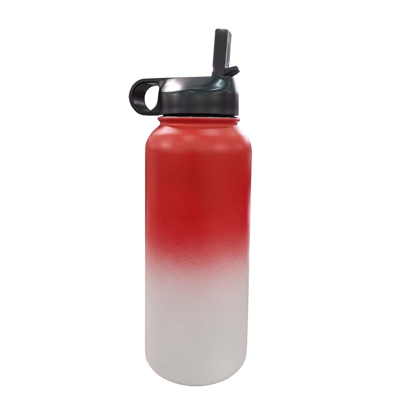 BOTELLA DE AGUA INOX COLOR ROJO C/BLANCO 946ML