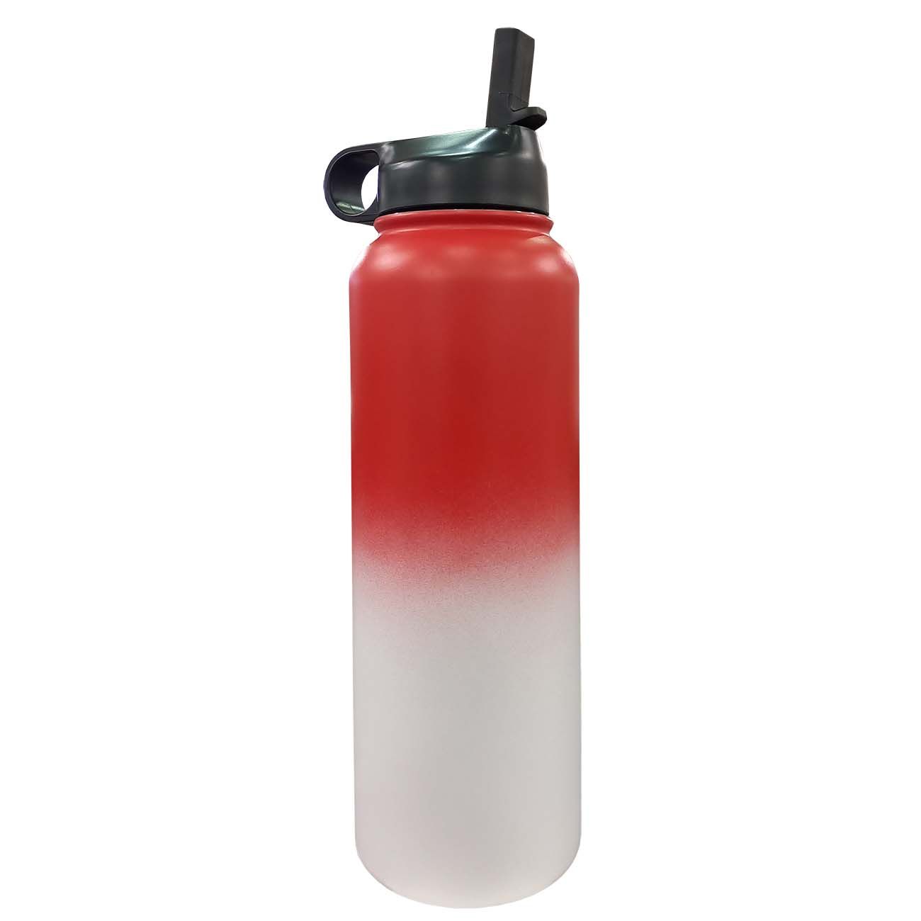 BOTELLA DE AGUA INOX  ROJO C/BLANCO 1.2LT