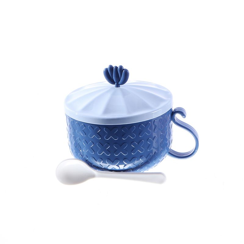 MARMITA CON TAPA DE PLASTICO Y CUCHARA 650ML 