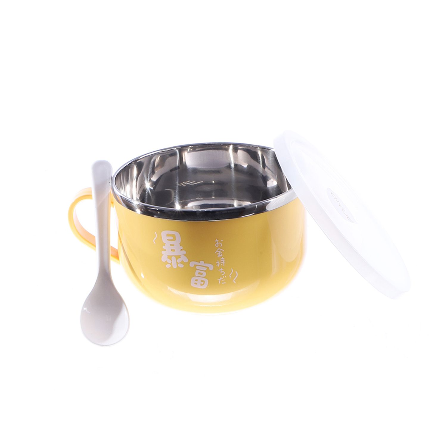 MARMITA CON TAPA DE PLASTICO Y CUCHARA 650ML 